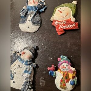 Set of four Holiday Snowman Magnets